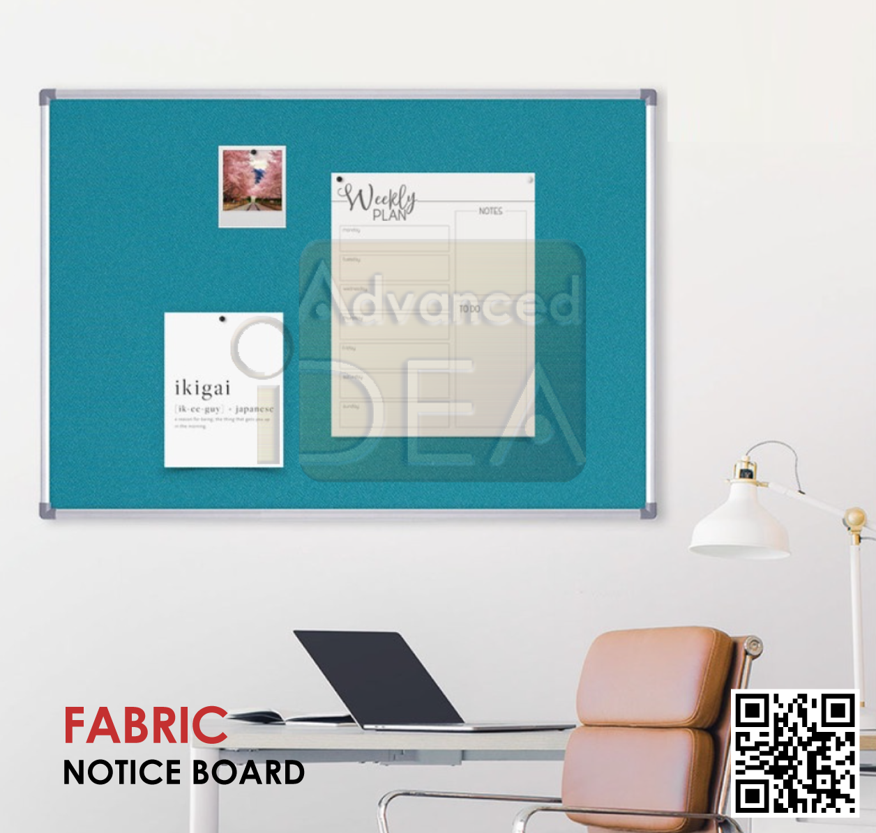 Fabric Notice Board ( Size 1200(W)x1200(H) [MM] Aluminium Frame ) advancedidea online