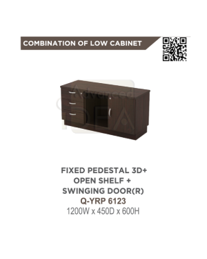 Fixed Pedestal 3D + Open Shelf + Swinging Door Q-YP6123