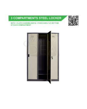 Multiple 3 Compartment Steel Locker GV-S1384