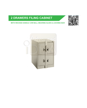 2 Drawers Filling Cabinet With Recess
